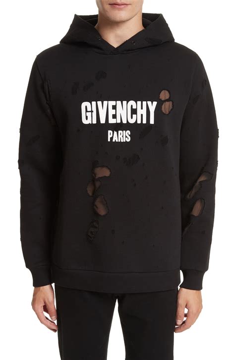 givenchy paris hoodie glow in the dark|Givenchy hoodie distressed.